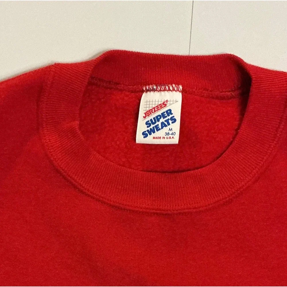 VTG USA Made Clark State College Sweatshirt Pullover‎ Red 90s Preppy Classic M